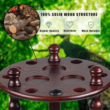 Стійка для київ для більярдних київ Collapsar – 9 відділень, масивне дерево, підлоговий стійка (Бургунді)<br>