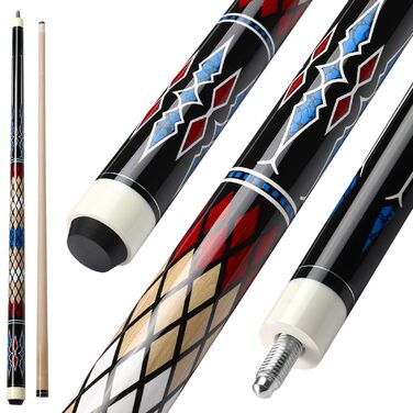 Більярдний кий Pool Queue 58 дюймів, тверде дерево, наконечник 13 мм, для професійних гравців, 1/2 кий, більярдний стіл, спорт (можливо, з візерунком 