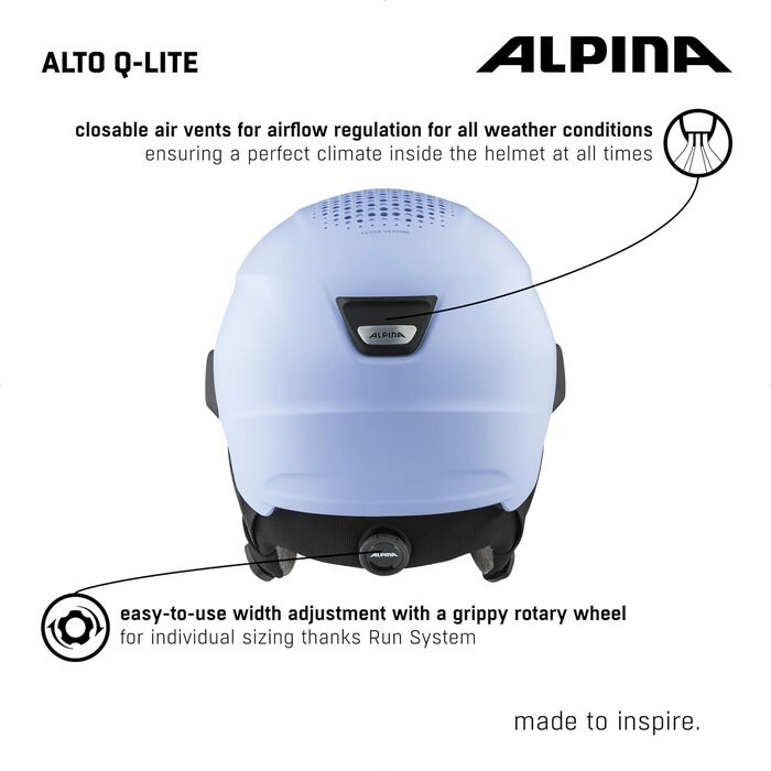 Гірськолижний шолом Alpina Alto Q-Lite з посиленим захистом, ударопоглинаючий, з контрастним візором, для дорослих, фіолетово-чорний, матовий, розмір 55-59 см