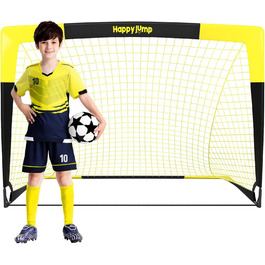 Ворота для футболу Happy Jump Pop-Up, різні розміри (3x2.2FT, 4x3FT, 5x3.6FT, 7x5FT), чорно-жовті для тренувань у саду