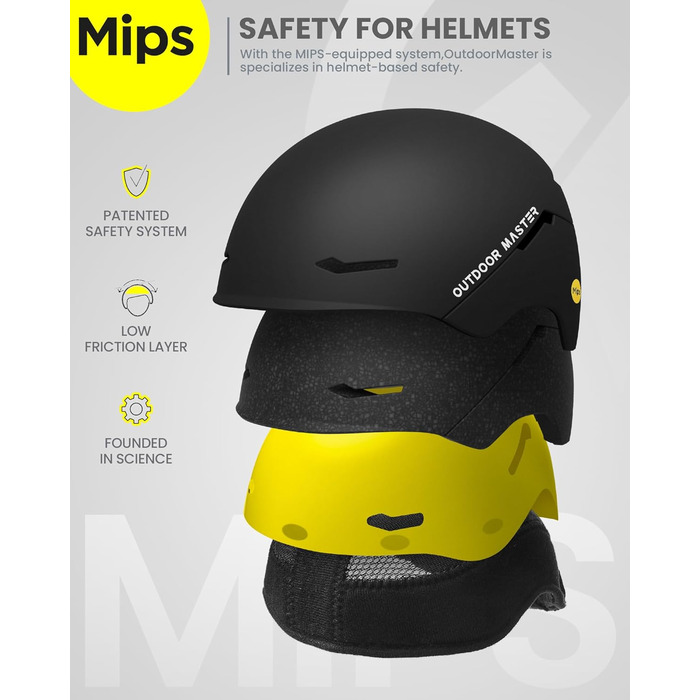 Шолом OutdoorMaster ELK MIPS для гірськолижного спорту та сноубордингу, чорний мат, M