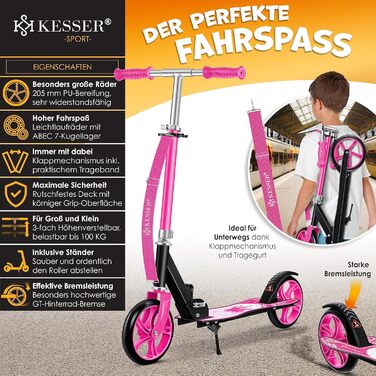 Дитячий самокат KESSER® для міста, складаний, ролер