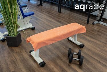 Рушник спортивний Aqrade для фітнесу 120x50 см з фіксацією, XL, 100% бавовна (коралово-рожевий)