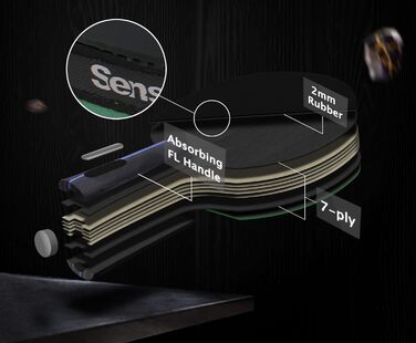 Набір тенісних столів Senston: 2 ракетки та 3 м'ячі для професійної гри (Y1)