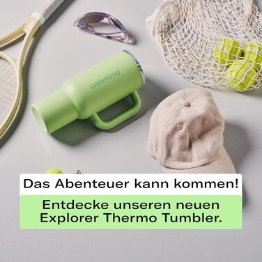 Термобутилка waterdrop® з трубочкою 1,1 л, ізольована нержавіюча сталь, не протікає, з кришкою, зберігає холод до 12 годин