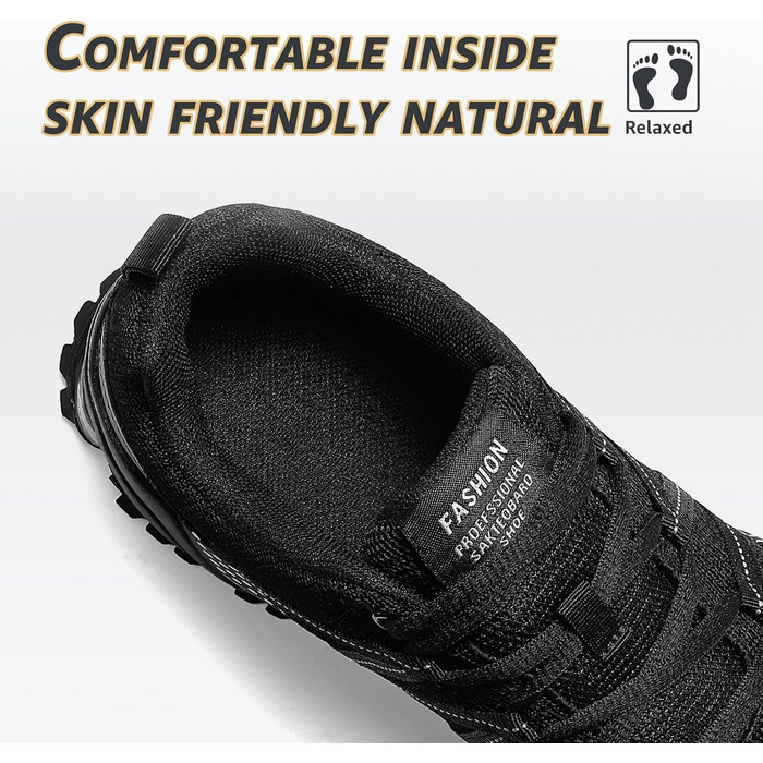 Чоловічі кросівки ASHION для спорту та бігу, легкі, дихаючі, чорні (45 EU)