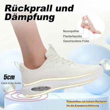 Жіночі кросівки ZYEN для широкої стопи, спортивні, дихаючі, легкі та зручні, для занять у спортзалі, білого кольору, розмір 36 EU