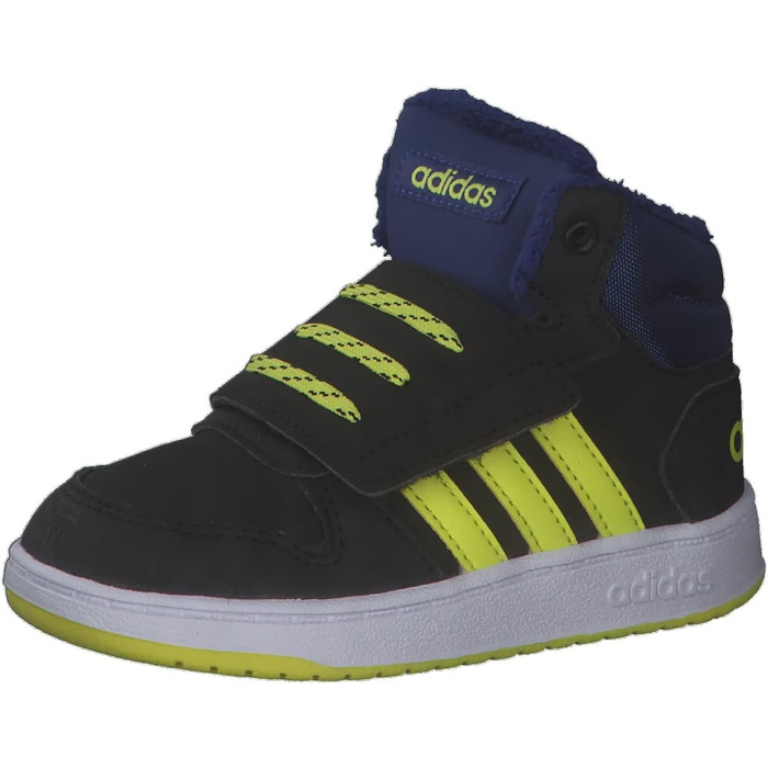 Кросівки Adidas Hoops Mid 2.0 для дітей та дорослих (21 EU, чорний/жовтий/синій)