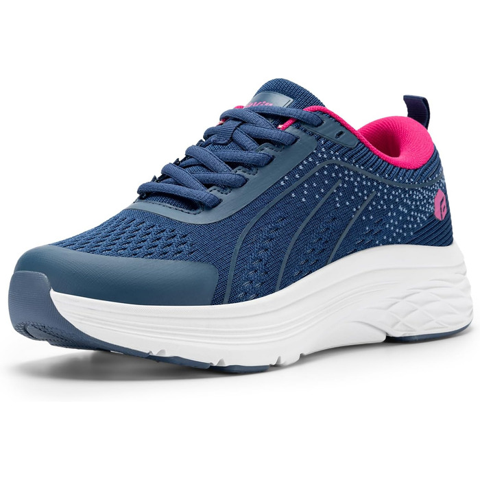 Жіночі кросівки FitVille для ходьби та бігу - широкі, дихаючі, з антиковзкою підошвою, для занять спортом та фітнесом (41 EU, блакитний, неоновий рожевий)