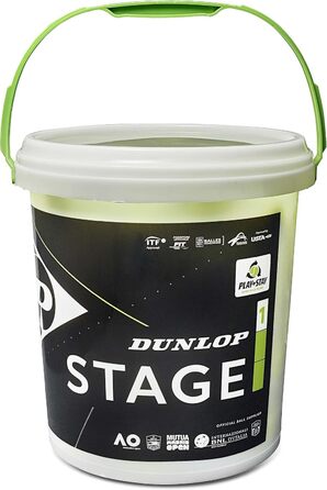Тенісний м'яч Dunlop Stage 1 Green - для дітей та початківців, велике поле, 60 м'ячів