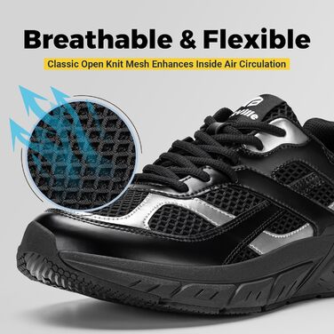 Чоловічі кросівки для бігу FitVille Neo V6 X-широкі (46.5 EU) - чорні з сріблястим, для активного відпочинку та фітнесу