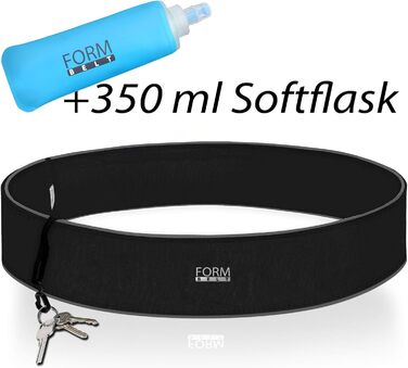 Пояс для бігу Forbelt® з флягою для телефону (M, чорний) - зручний пояс для смартфонів iPhone, Galaxy та інших під час бігу та джогінгу