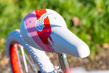 Дитячий велосипед Huffy Glimmer 18 дюймів червоний для дівчаток 6-8 років, легка швидка збірка, зі стабілізаторами
