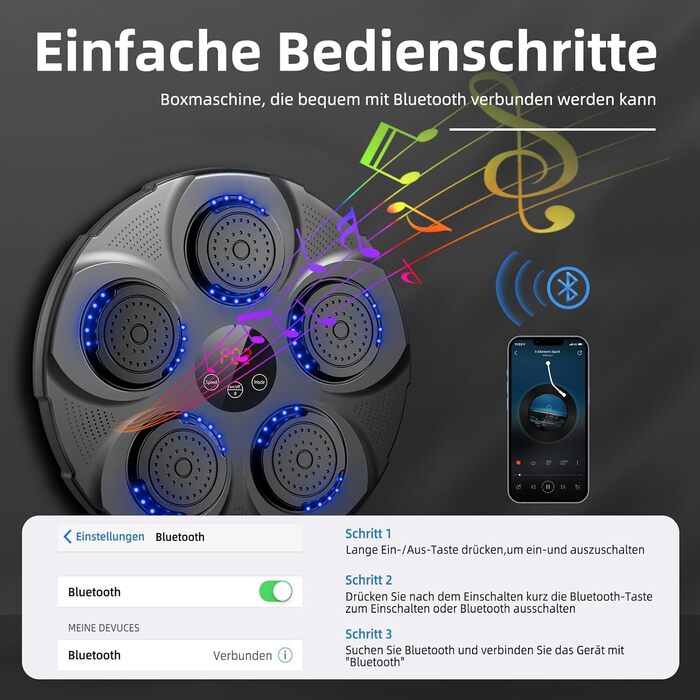 Професійна LED музична бокс-машина HotHands з Bluetooth, 9 режимів, настінна, для дітей та дорослих, для дому та залу