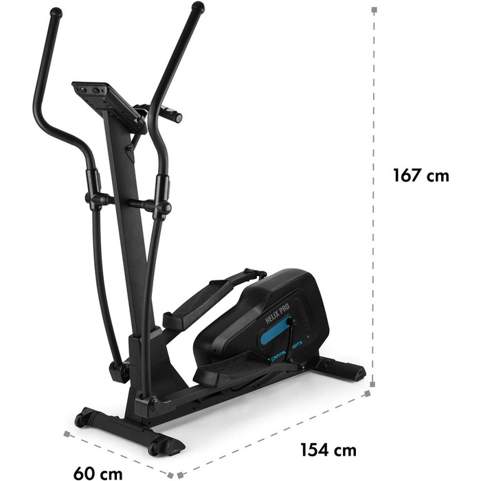 Еліптичний тренажер Kraftfit для дому, 20 кг маховик, 12 програм, Bluetooth, сумісний з Kinomap, чорний