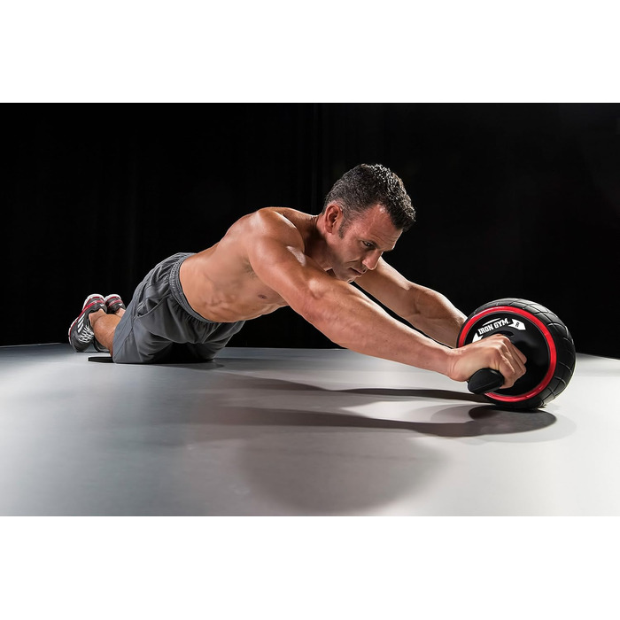 Ролик для преса IRON GYM IRG013 Speed Abs, тренажер для преса, 9,4x3,6x7,9 см, чорний/червоний