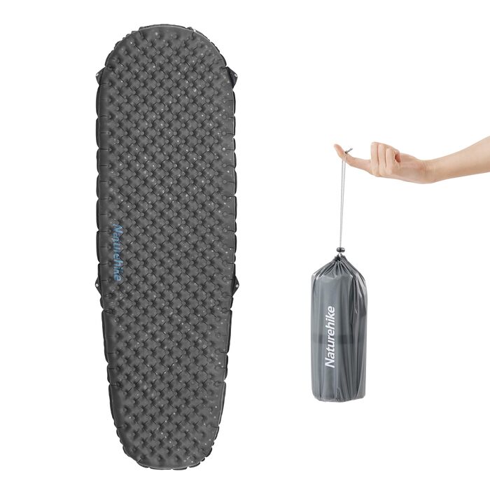 Каремат Naturehike 3.5R для кемпінгу самонадувний, зимовий (-6°C), чорний, L (Мумія) - високий R-значення, легкий, 4 сезони