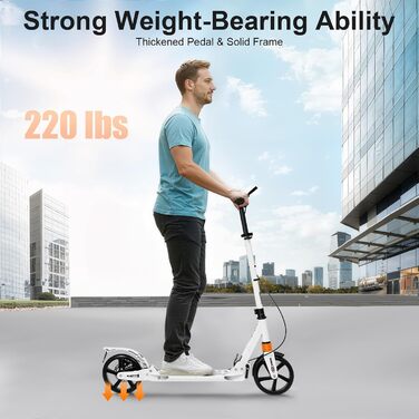 Міський самокат Cityroller: складний, з гальмом та амортизацією, регульована висота, для дорослих та дітей