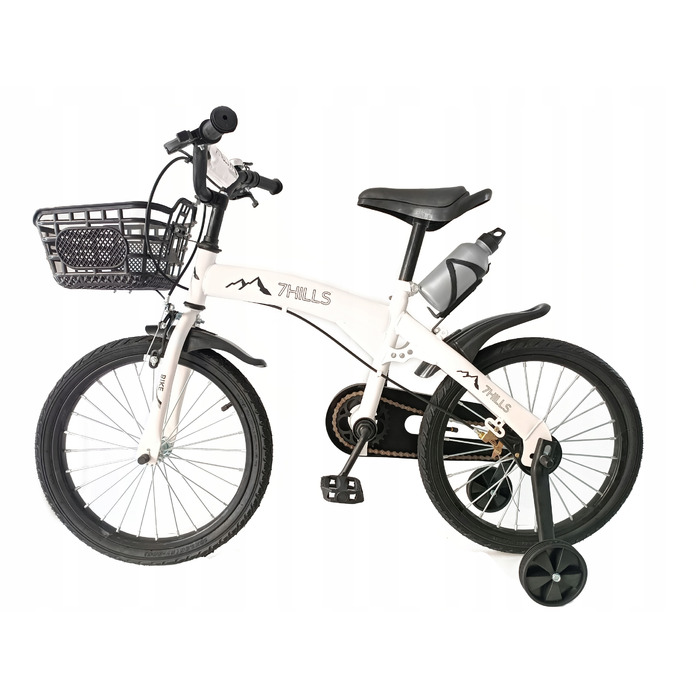Дитячий велосипед 7Hills, білий, 16 дюймів, 1 швидкість, з крилами та дзвоником