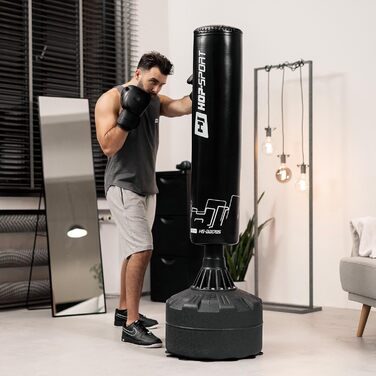 Hop-Sport стоячий боксерський мішок для силових тренувань, 170 см x ⌀ 26 см - міцний та стабільний, для дорослих та дітей