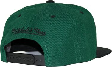 Кепка Mitchell & Ness 2 Tone Box Logo Snapback з плоским козирком, темно-зелений/чорний, універсальний розмір