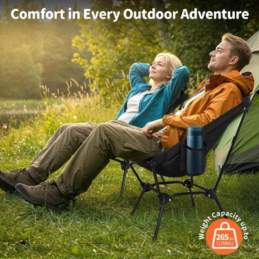 Зручний складаний стул для кемпінгу BeLeEv з 2 кишенями, легкий та компактний, для відпочинку на природі, риболовлі, фестивалів, трекінгу та пляжу