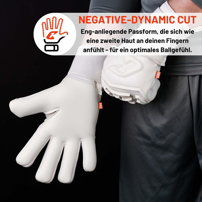 Професійні воротарські рукавиці CATCH&KEEP Artico Nero (білі, 12) з 4мм Octopus Grip для футболу | Вологостійкі, з технологією I-Grip та негативним кроєм