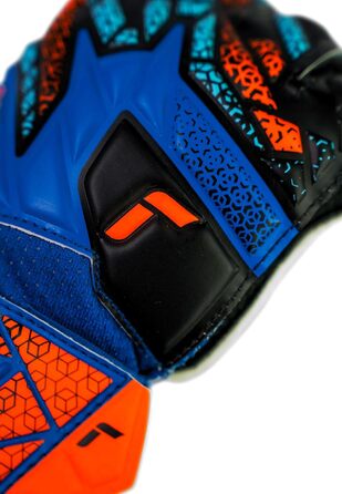 Воротарські рукавички Reusch Attrakt Solid Junior - дитячі, для футболу, блакитно-помаранчеві, розмір 6