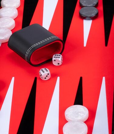 Набір для гри в нарди Engelhart Deluxe 54 см - високоякісні матеріали, нарди з кейсом, кубики та стаканчики