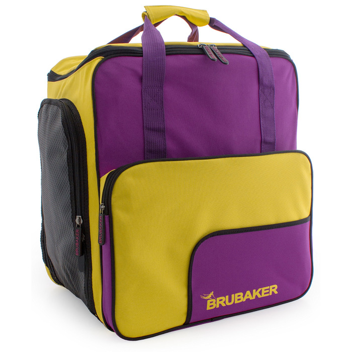 Чохол для лижних черевиків BRUBAKER з кишенею для шолома, рюкзак Superfunction, лімітована серія (фіолетовий, жовтий)