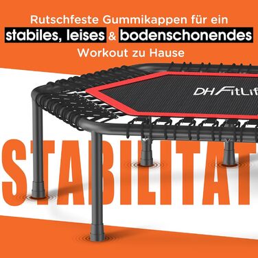 Трамплін для фітнесу DH FitLife | Ø114 см, до 150 кг, регульована ручка, стабільний та тихий | для дітей та дорослих