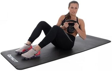 Фітнес килимок Athlyt, чорний, 183 x 60 см, для дому