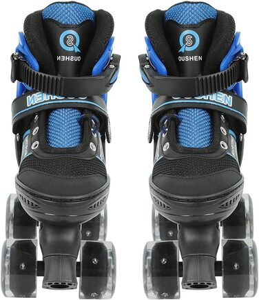 Інлайнери для дітей та дорослих: ролики для катання на роликах з великими колесами 76 мм, регульовані ролики для безпечного катання на вулиці, подарунок для дітей та підлітків, розмір M, червоно-чорний та синій