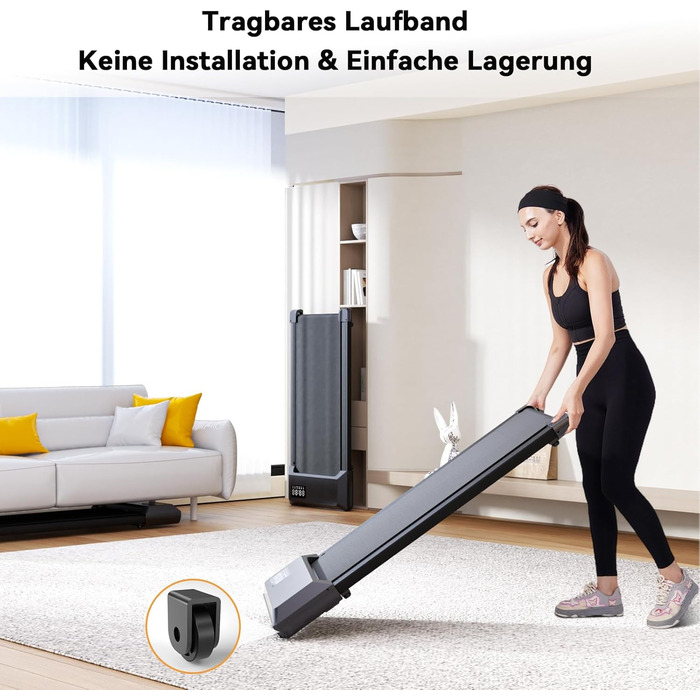 Бігова доріжка Walking Pad Lacuffy 2,5 к.с. для дому, до 136 кг, з додатком, тренуваннями та онлайн-змаганнями