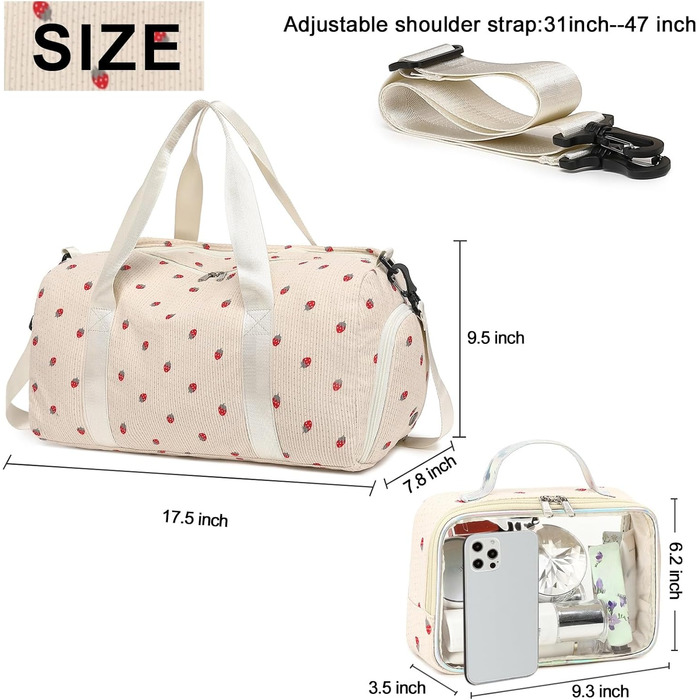 Спортивна сумка для жінок та дівчат: тренування, подорожі, вихідні. З відділенням для взуття та мокрих речей