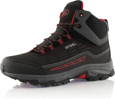 Черевики для піших прогулянок для жінок та чоловіків, водонепроникні зимові черевики, розмір 37 EU, чорний/червоний