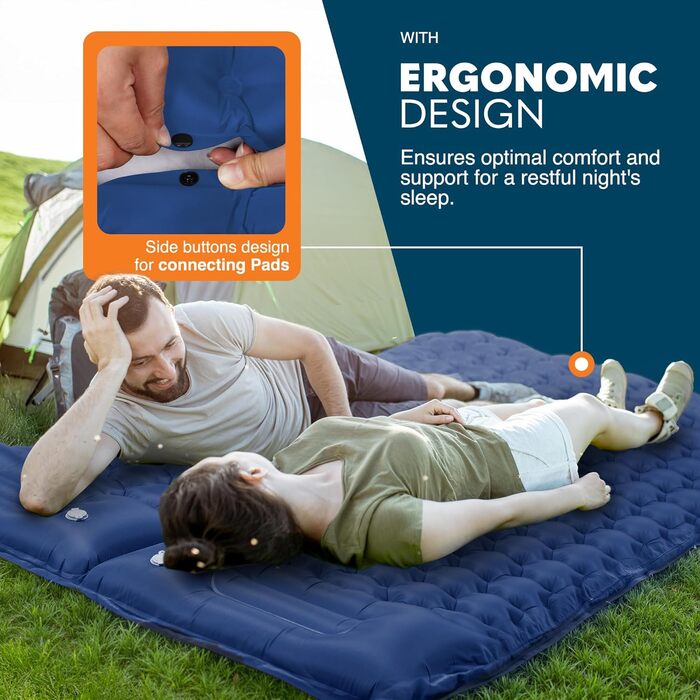 Односпальний килимок для кемпінгу Voyager Single Ultraleicht: самонадувний, легкий, з тканини Nylon + TPU, з сумкою, для подорожей та відпочинку на природі