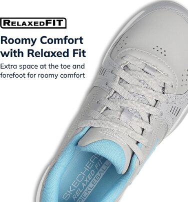 Кросівки для піклболу Skechers Viper Court Smash для залів та вулиці, розслаблена посадка, сіро-блакитні, 36 EU
