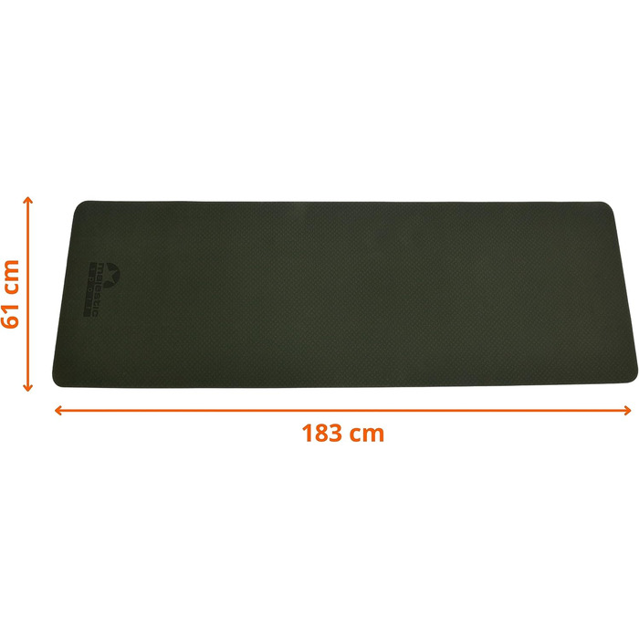 Гімнастичний килимок для йоги з чохлом, нековзний, TPE, 183x61x0,6 см, зелений, для фітнесу, пілатесу та спорту