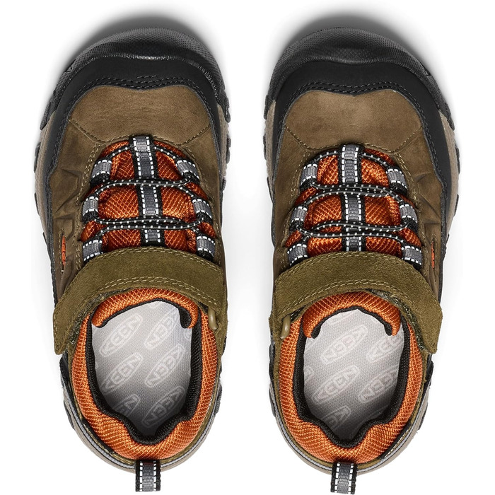KEEN Targhee 4 Low - Водонепроникні трекінгові черевики для дітей (Dark Olive Gold Flame, 32/33 EU)