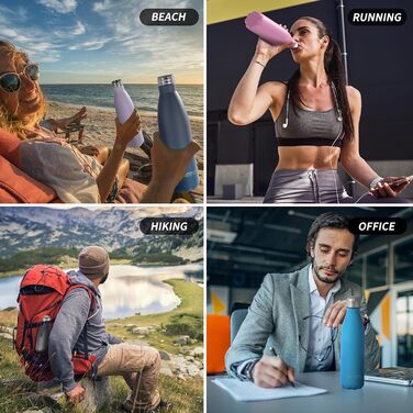 Термос-пляшка для спорту WATERSY 500 мл, нержавіюча сталь, дитяча, з подвійними стінками, чорна, без BPA