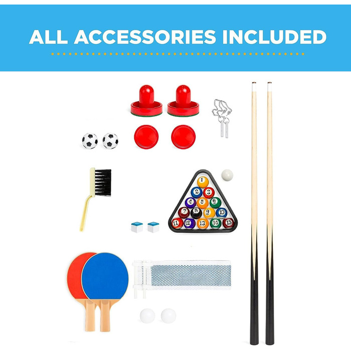Дитячий ігровий стіл 4 в 1: футбол, хокей, більярд, теніс. Комбінований стіл для дітей та дорослих