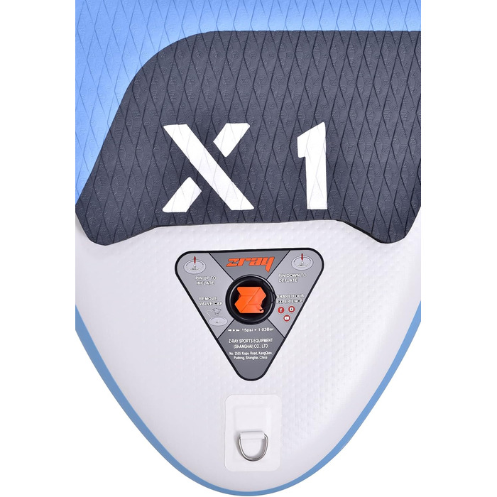 Надувна SUP-дошка Zray X1 310x81x15 см з веслом, помпою та рюкзаком, синя, комплект для каякінгу, Dropstitch
