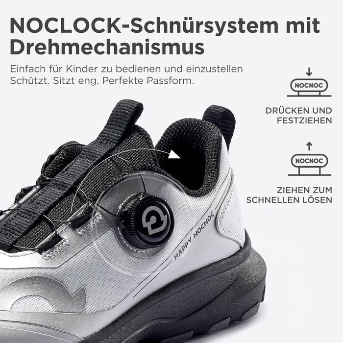 Дитячі кросівки Happy Nochnoc All-Max для хлопчиків та дівчаток – легкі, дихаючі спортивні кросівки з високою амортизацією для тенісу, відпочинку та тренувань, 33 EU, чорний, з рідинним сріблом