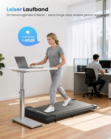 Біговий тренажер для дому з нахилом, Walking Pad з регулюванням 7°, потужність 2.5 PS, пульт керування та LED-дисплей, швидкість 1-6 км/год, стіл для офісу/дому, вантажопідйомність 120 кг, колір: темно-сірий