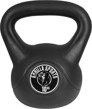 Кетлбел GORILLA SPORTS з пластика, 2-20 кг, одинично або комплект, з/без підставки – гиря для фітнесу