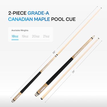 Більярдний кий Pearson Cues League Series 58 дюймів, срібний, 19 oz (з обмоткою Cool PZ)