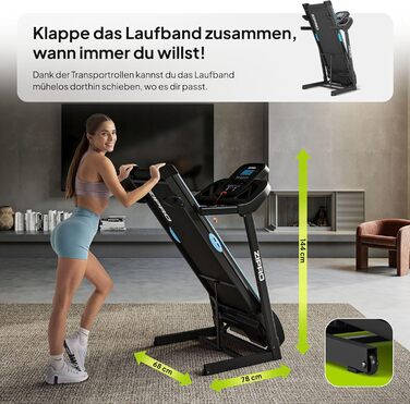 Біговий тренажер Zipro Tekno з нахилом, до 14 км/год, LCD дисплей, для дому, до 120 кг, двигун 1.5-2.5 PS