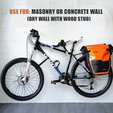 Кріплення для велосипеда Ibera на стіну, горизонтальне, регульоване, для дому/гаража, 45°