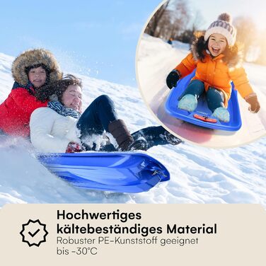 Дитячий санки-сніголюб POWRX з ручним керуванням та гальмами - блакитні, комплект 1 шт.